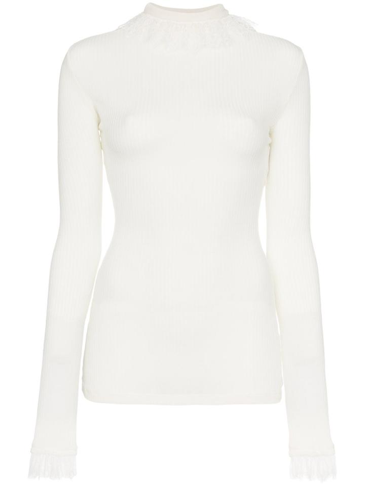 Philosophy Di Lorenzo Serafini Ruffle Neck Wool Blend Knitted Top -
