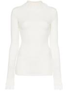 Philosophy Di Lorenzo Serafini Ruffle Neck Wool Blend Knitted Top -