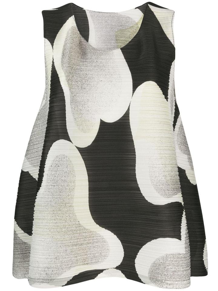 Pleats Please By Issey Miyake Printed Plissé Top - Black