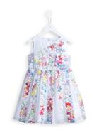 Simonetta Pleated Floral Dress, Girl's, Size: 6 Yrs, White