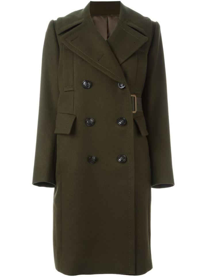 Sacai Military Coat, Women's, Size: 3, Green, Cotton/cupro/wool