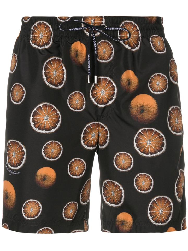 Dolce & Gabbana Printed Swimming Shorts - Black