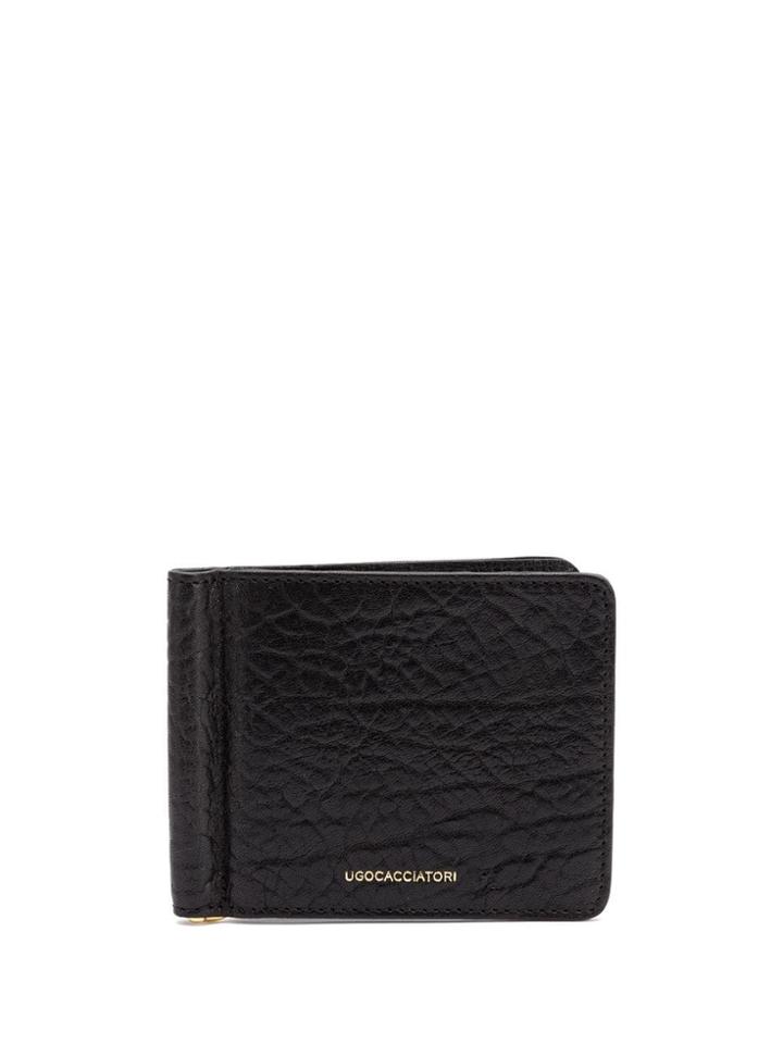 Ugo Cacciatori Foldover Top Wallet - Black