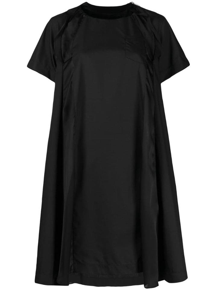 Sacai A-line T-shirt Dress - Black