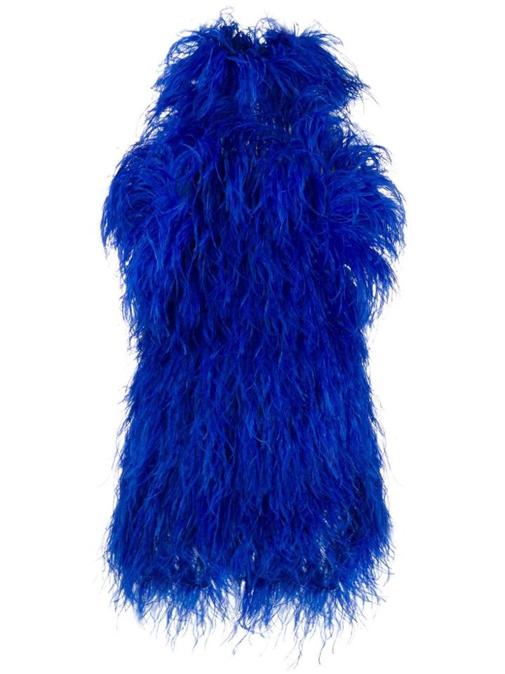 Attico Feather Mini Dress - Blue