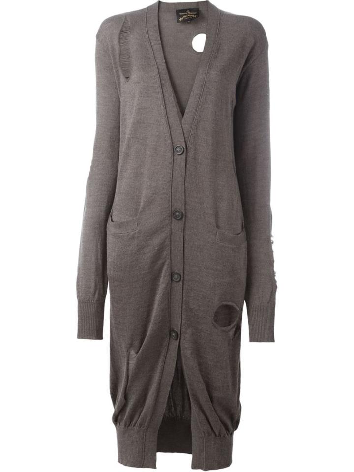 Vivienne Westwood Anglomania Long Cardigan, Women's, Brown, Virgin Wool