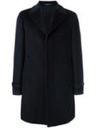Tagliatore Single Breasted Coat, Men's, Size: 52, Blue, Angora/virgin Wool/cupro