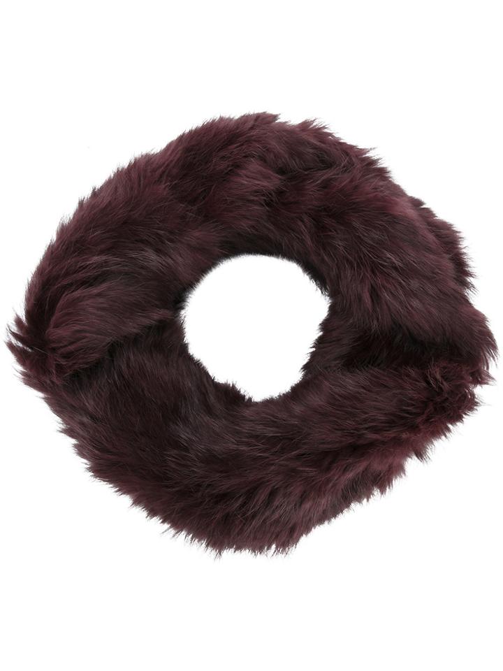 Yves Salomon Rabbit Fur Round Scarf - Red