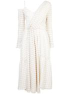 Adeam Plaid Asymmetric Dress - Brown