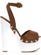 Giuseppe Zanotti Design Cher Platform Sandals, Women's, Size: 38.5, Brown, Leather/rubber