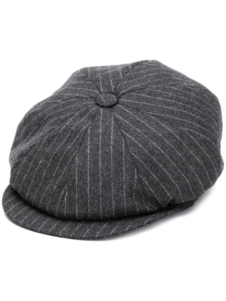 Brunello Cucinelli Pin-stripe Flat Cap - Grey