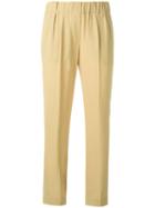 Brunello Cucinelli Cropped Trousers, Women's, Size: 46, Nude/neutrals, Polyester/acetate/viscose