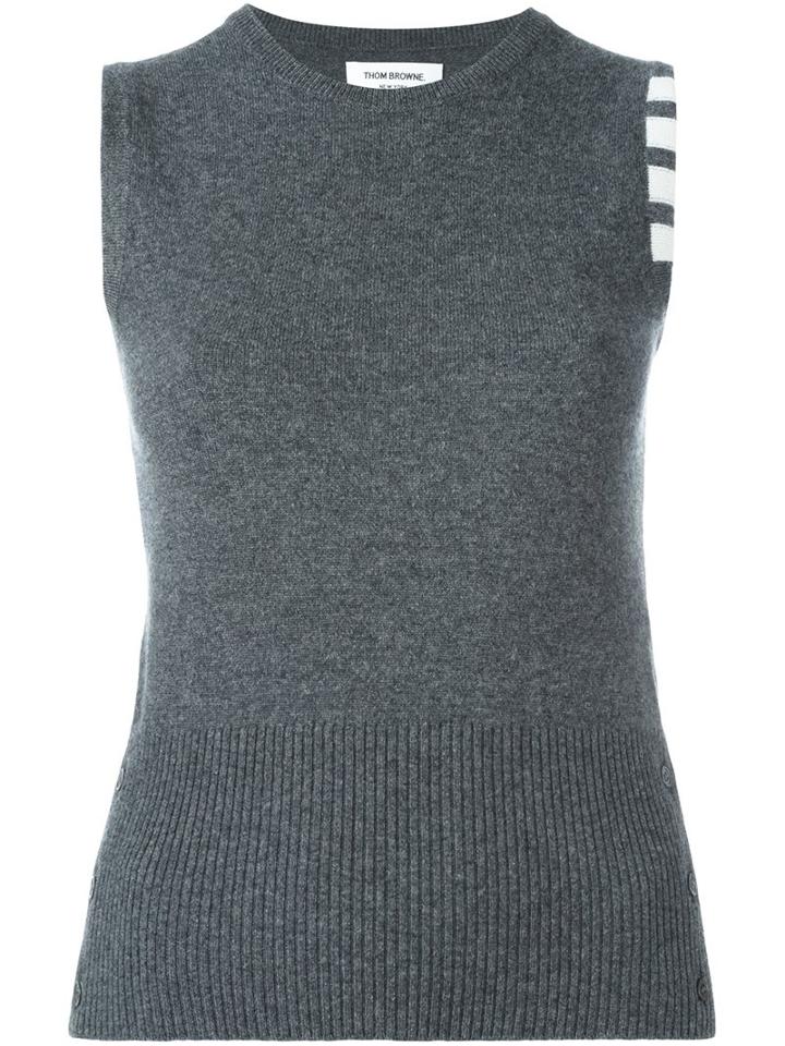 Thom Browne Knitted Sleeveless Top, Women's, Size: 44, Grey, Cashmere