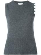 Thom Browne Knitted Sleeveless Top, Women's, Size: 44, Grey, Cashmere