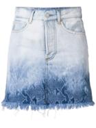 Marcelo Burlon County Of Milan Snake Print Denim Skirt - Blue