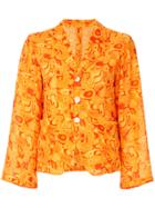 Yohji Yamamoto Vintage Cropped Kaleidoscope-print Blazer - Yellow &