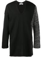 Sulvam Patchwork Knitted Jumper - Black