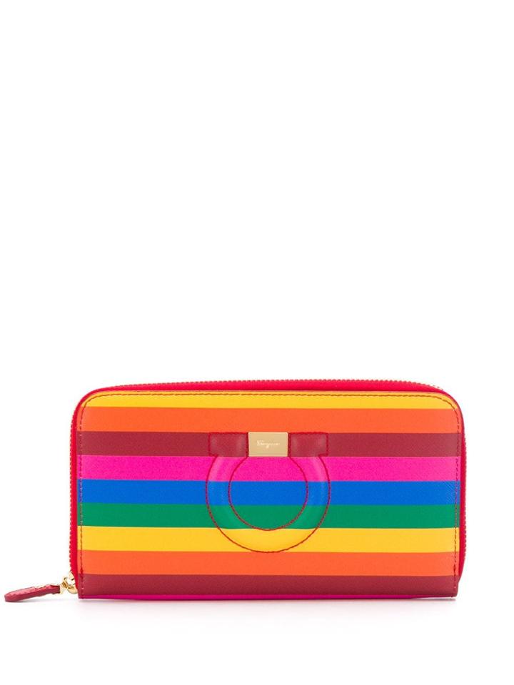 Salvatore Ferragamo Gancini Zip Around Wallet - Orange