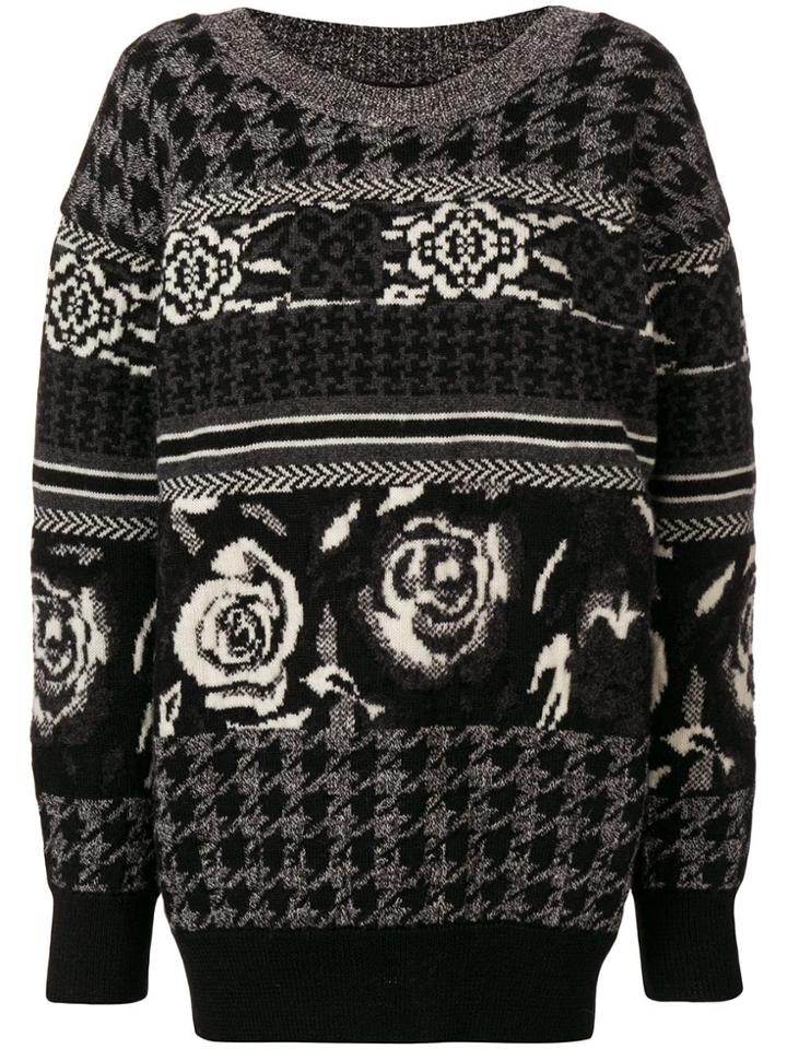 Junya Watanabe Jacquard Knit Sweater - Black