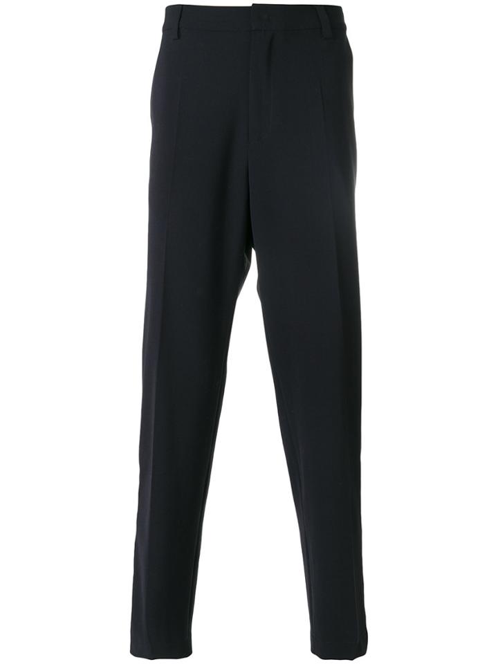 Maison Flaneur Tapered Tailored Trousers - Blue