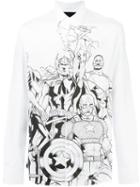 Philipp Plein 'the Avengers' Shirt, Men's, Size: Medium, White, Cotton