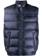 Prada Logo Plaque Gilet - Blue