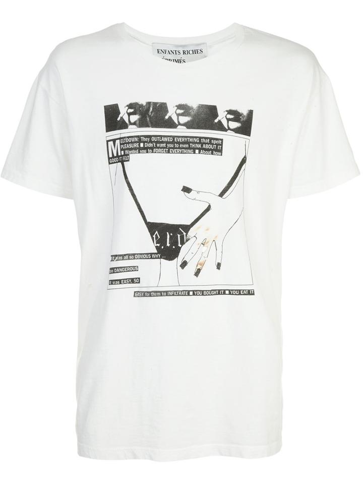 Enfants Riches Deprimes - Printed T-shirt - Unisex - Cotton - S, White, Cotton