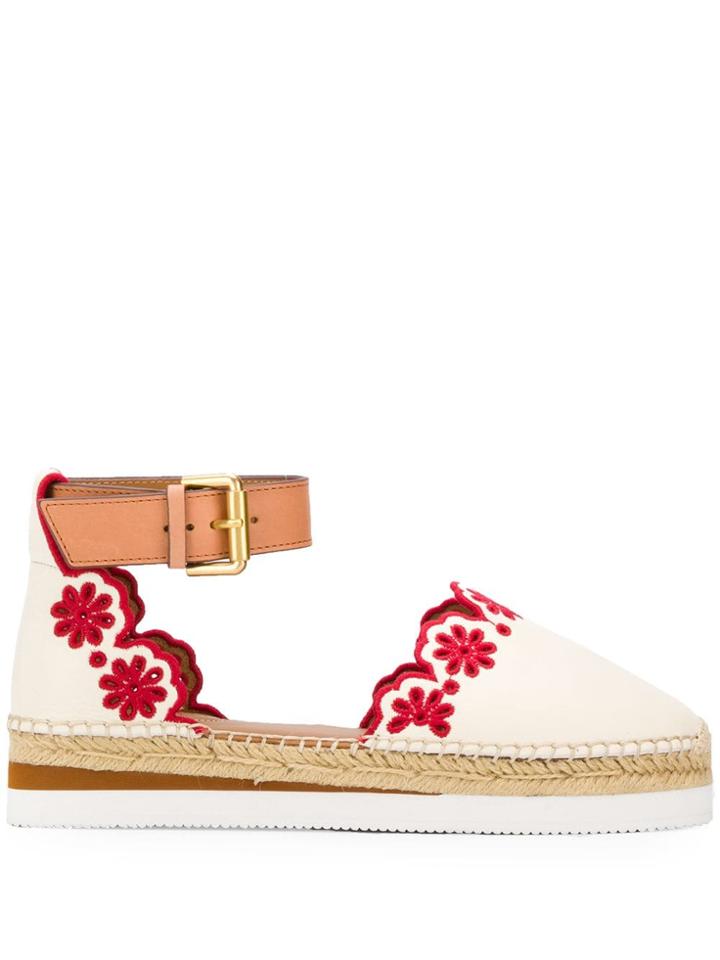 See By Chloé Broderie Anglaise Espadrilles - White