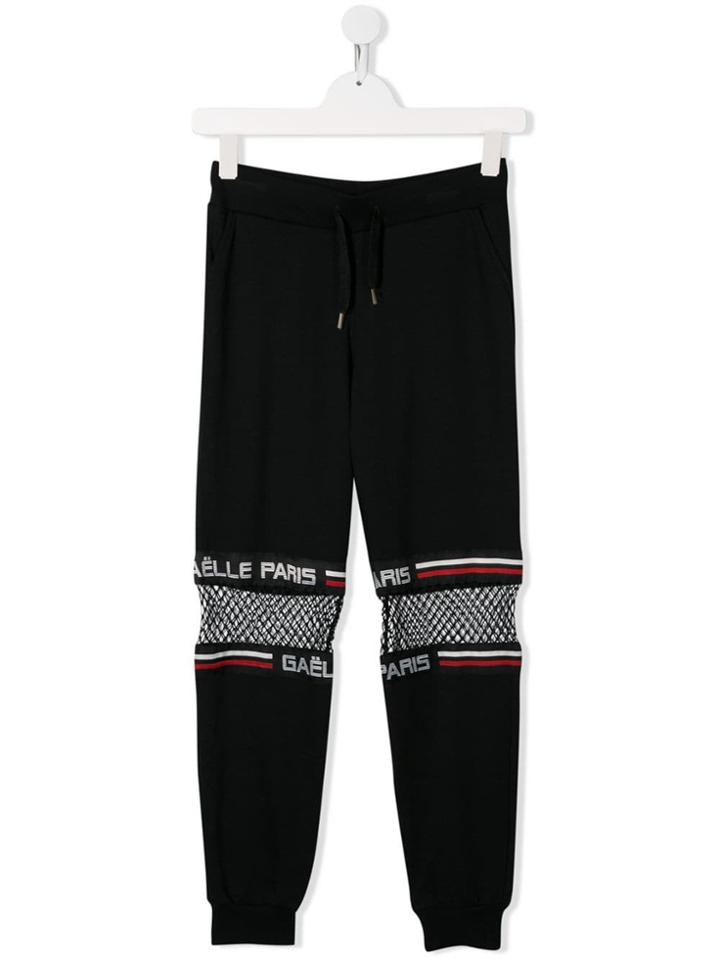 Gaelle Paris Kids Logo-tape Track Pants - Black