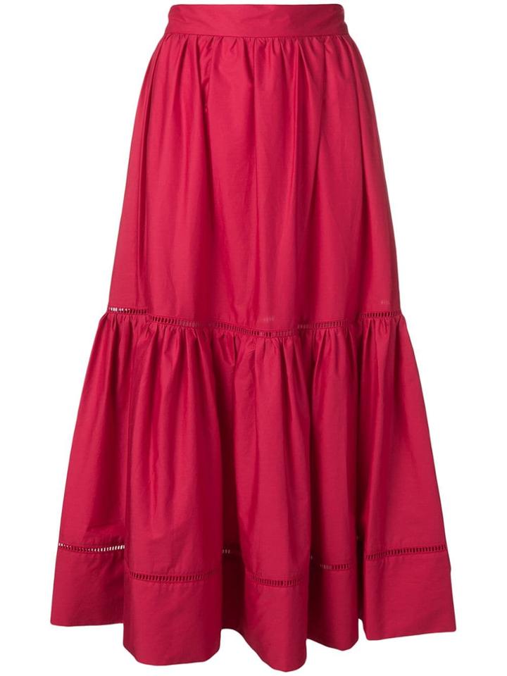 Twin-set Ruffle Midi Skirt - Red