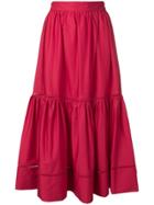 Twin-set Ruffle Midi Skirt - Red