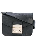 Furla Thick Strap Crossbody Bag, Women's, Black, Leather/suede/nylon