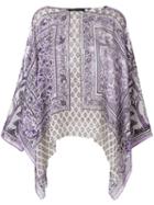 Alberta Ferretti Printed Draped Blouse - Pink