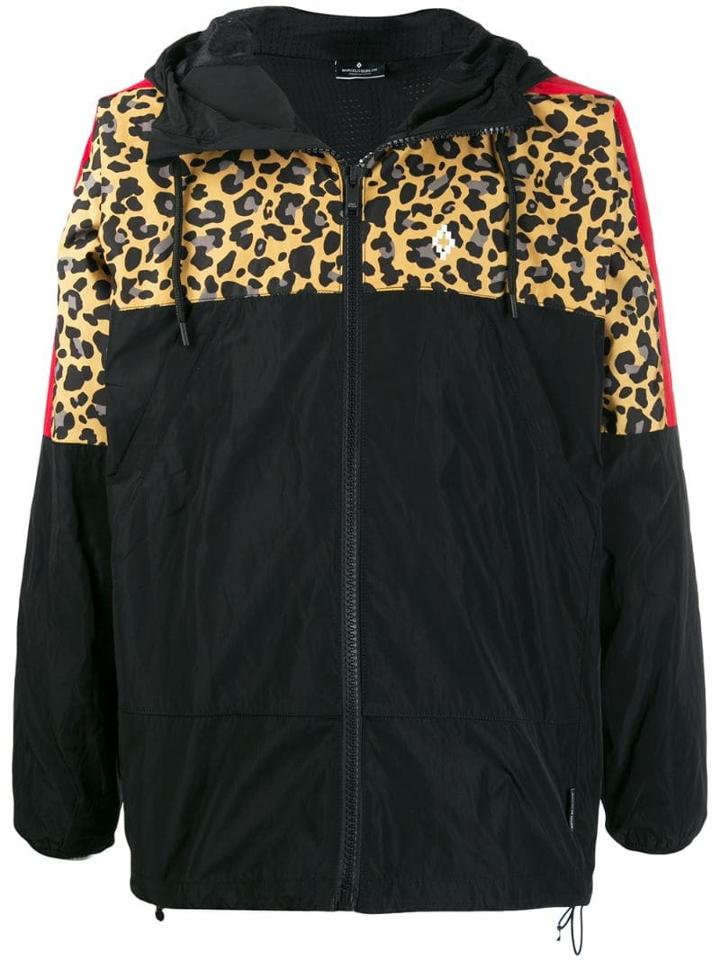 Marcelo Burlon County Of Milan Leopard Panel Windbreaker - Black