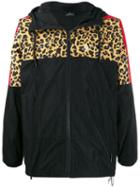Marcelo Burlon County Of Milan Leopard Panel Windbreaker - Black