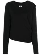 Mm6 Maison Margiela - Asymmetric Sweatshirt - Women - Cotton - S, Black, Cotton