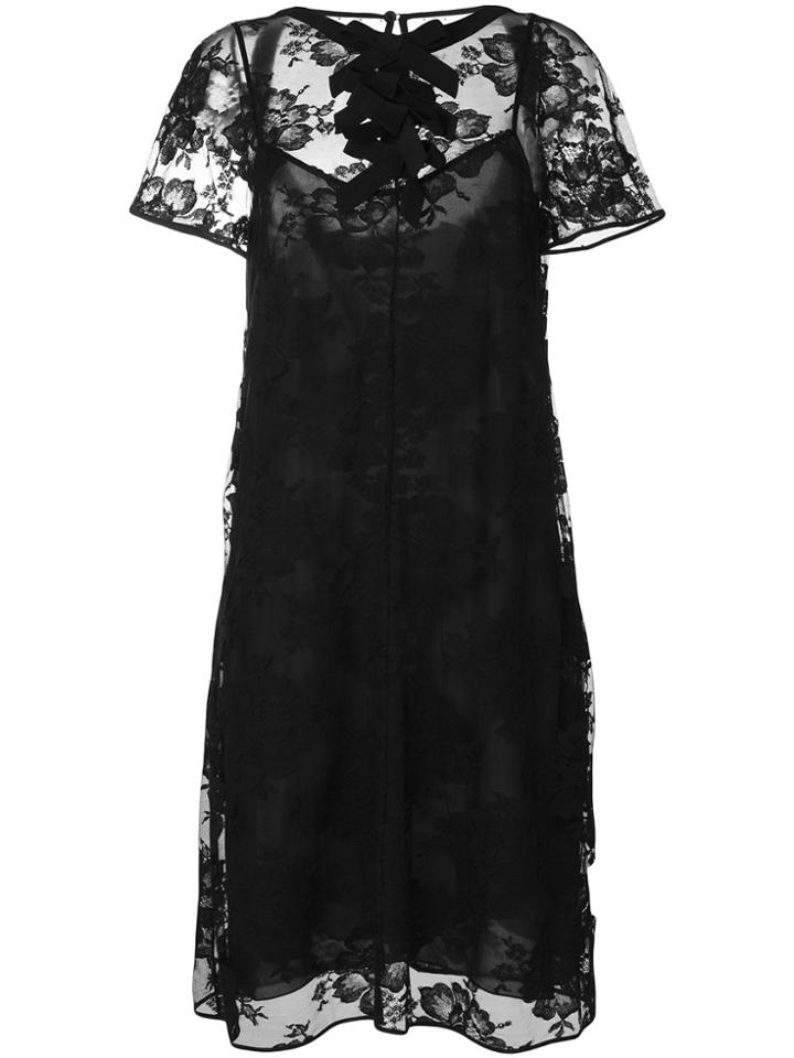 Rochas Lace Midi Dress - Black