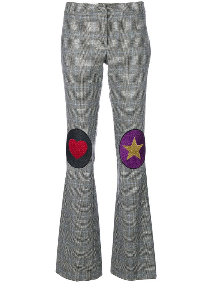Ultràchic Knee Patches Flared Trousers - Grey