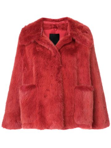 Liska Cocotte Fur Jacket - Yellow & Orange