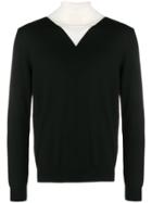 Kenzo Colourblock Roll Neck Sweater - Black