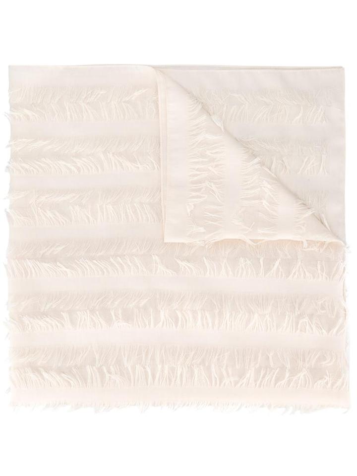 Chloé Frayed Scarf, Women's, Nude/neutrals, Wool