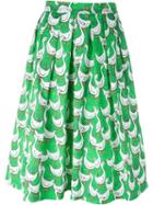 Ultràchic Goose Print Pleated Skirt