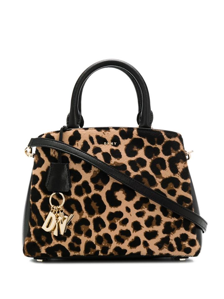 Dkny Leopard Print Paige Tote - Black