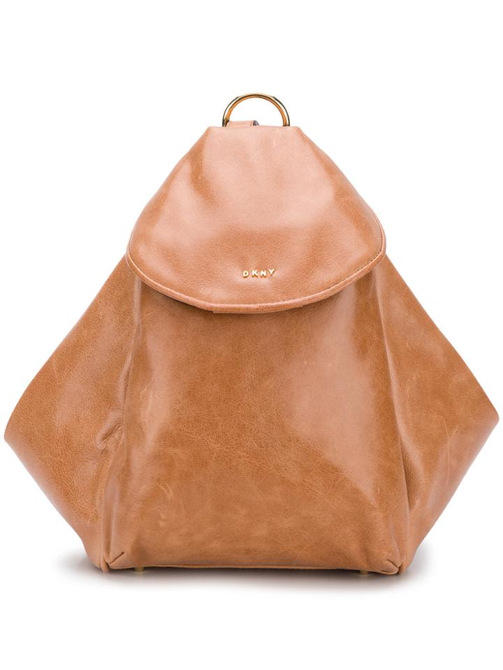 Dkny Trapeze Shaped Backpack - Brown