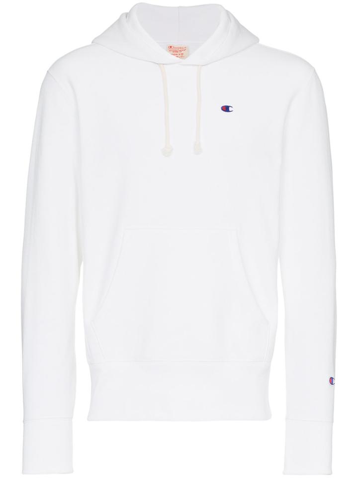 Champion Reverse Weave Logo Hoodie - White