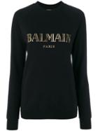Balmain - Logo Sweatshirt - Women - Cotton - 36, Black, Cotton