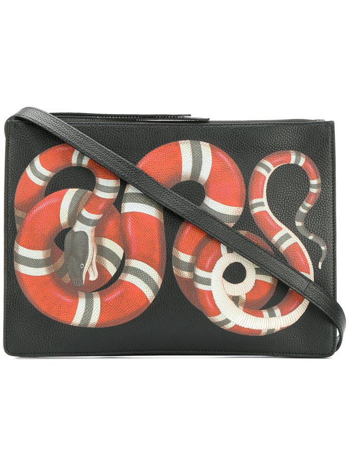 Gucci - Snake Print Clutch Bag - Men - Leather - One Size, Black, Leather