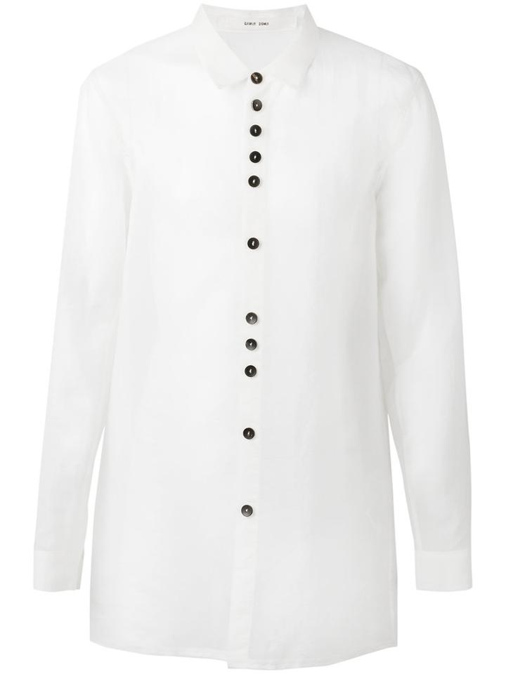 Damir Doma Raw Edge Shirt, Men's, Size: Medium, White, Silk/nylon