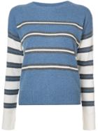 Derek Lam 10 Crosby Long Sleeve Striped Crewneck Sweater - Blue