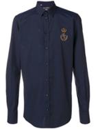 Dolce & Gabbana Crowned Crest Logo Shirt - Blue